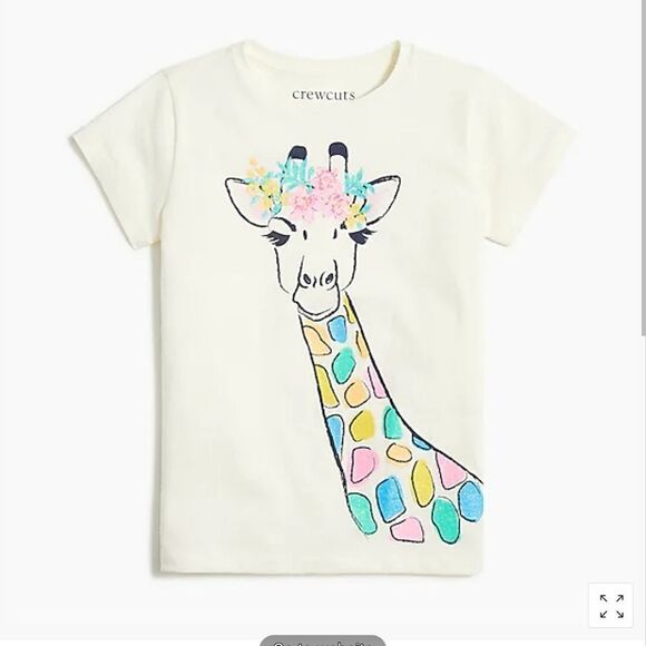 Crewcuts Rainbow Glitter Giraffe Tee NEW - Picture 1 of 8
